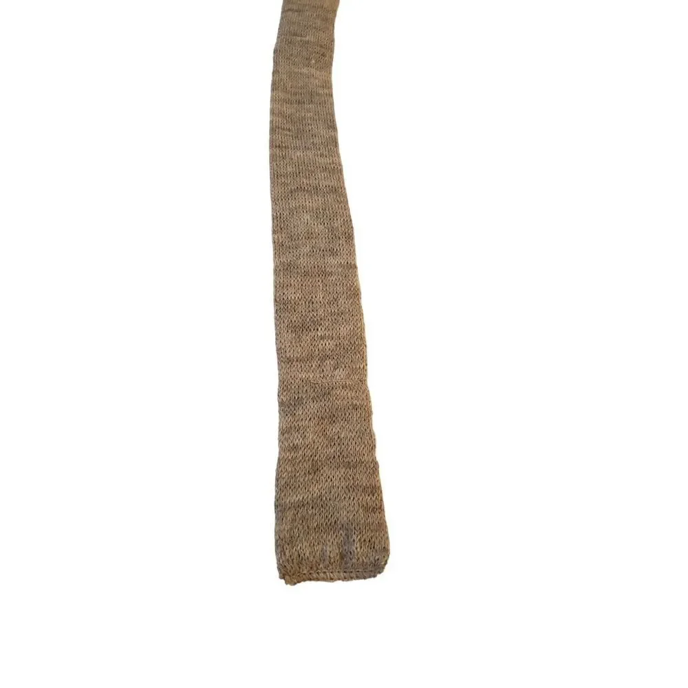 Vintage Tan Knit 100% Wool Square Tie‎ Classy Eclectic Grandpa Preppy Trendy